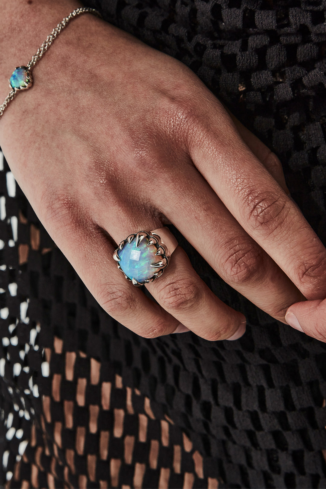 Stolen Girlfriends Club Claw Ring Bello Opal