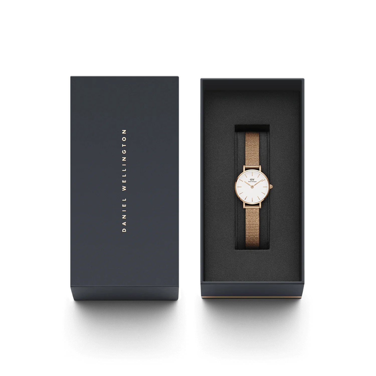 DW Petite Pressed Melrose Watch in Rose Gold/White - 24mm