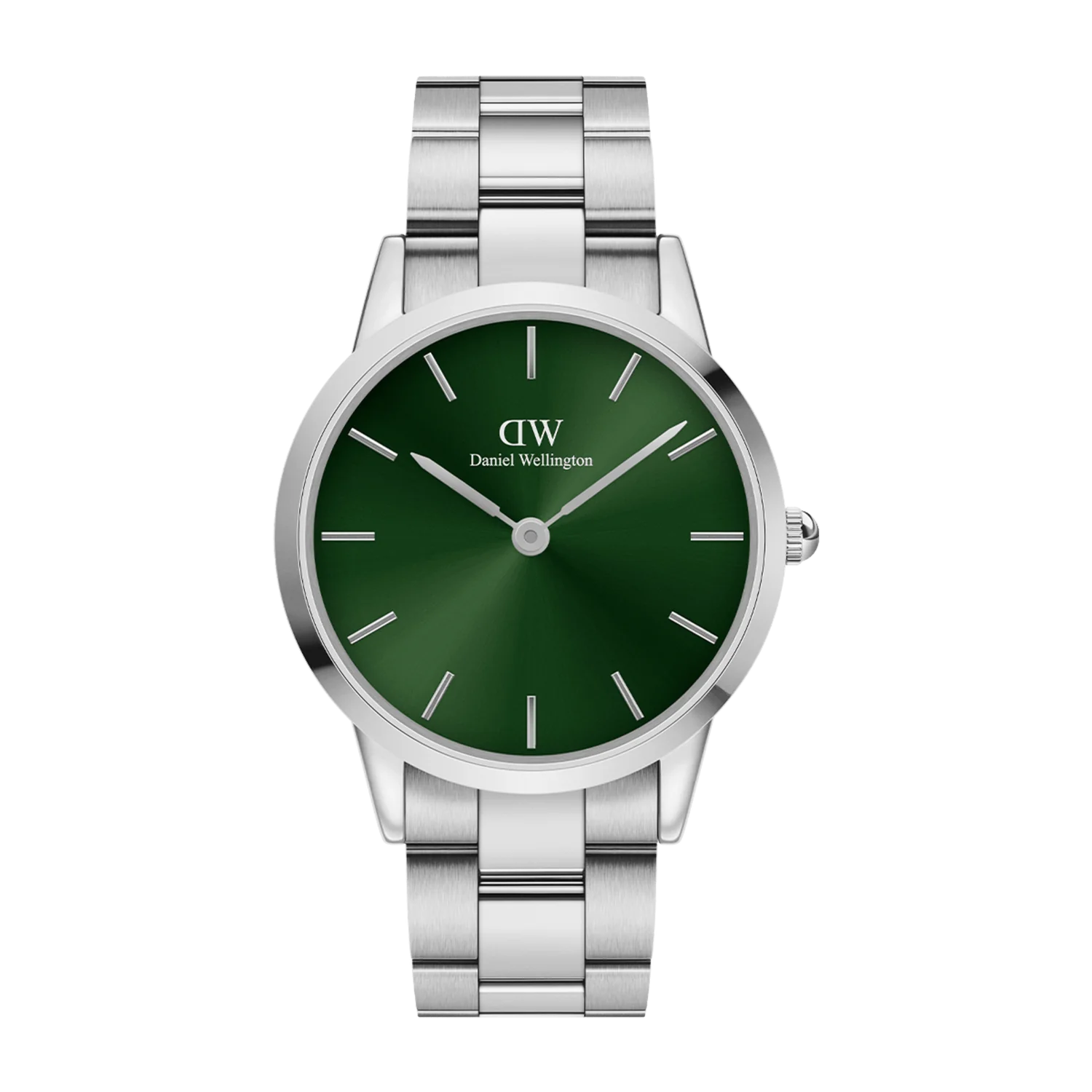 DW Iconic Link Watch in Silver/Emerald - 40mm