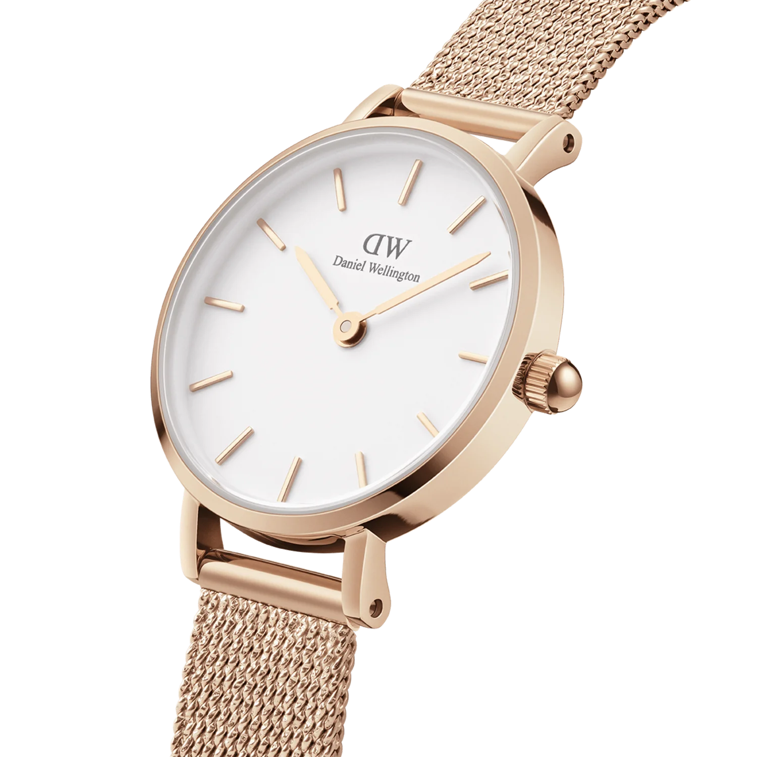 DW Petite Pressed Melrose Watch in Rose Gold/White - 24mm