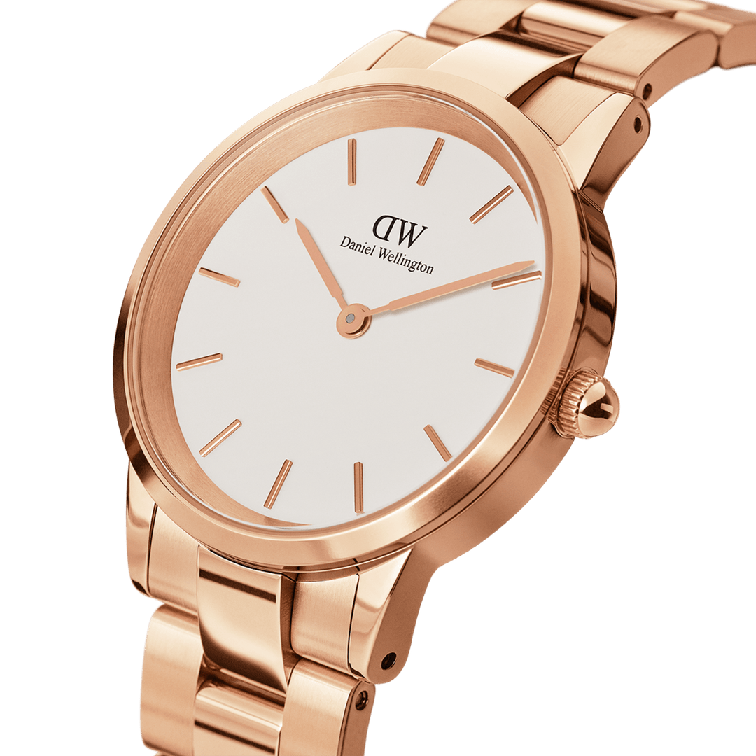 DW Iconic Link Watch in Rose Gold/White - 32mm
