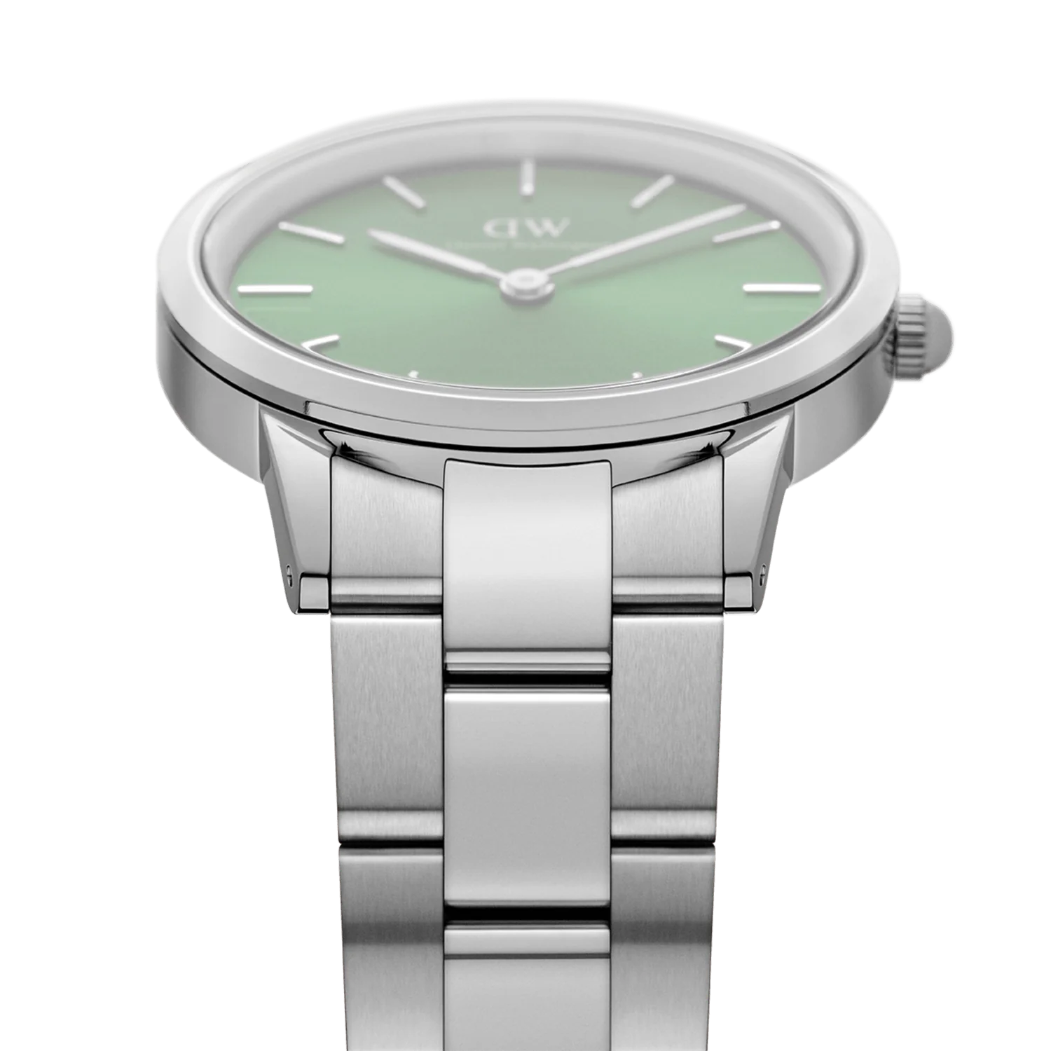 DW Iconic Link Watch in Silver/Emerald - 40mm