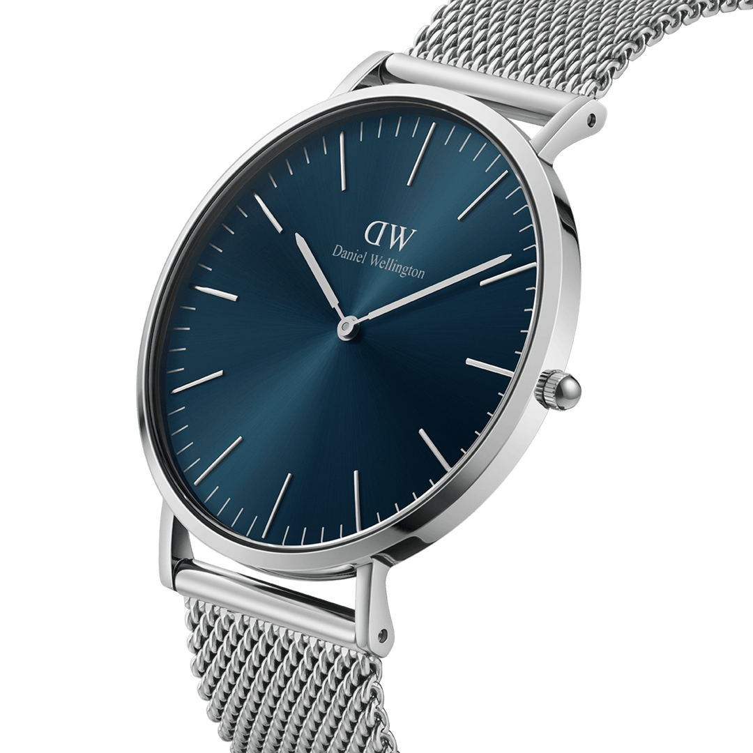 DW Classic Mesh Artic Watch in Silver/Artic - 40mm