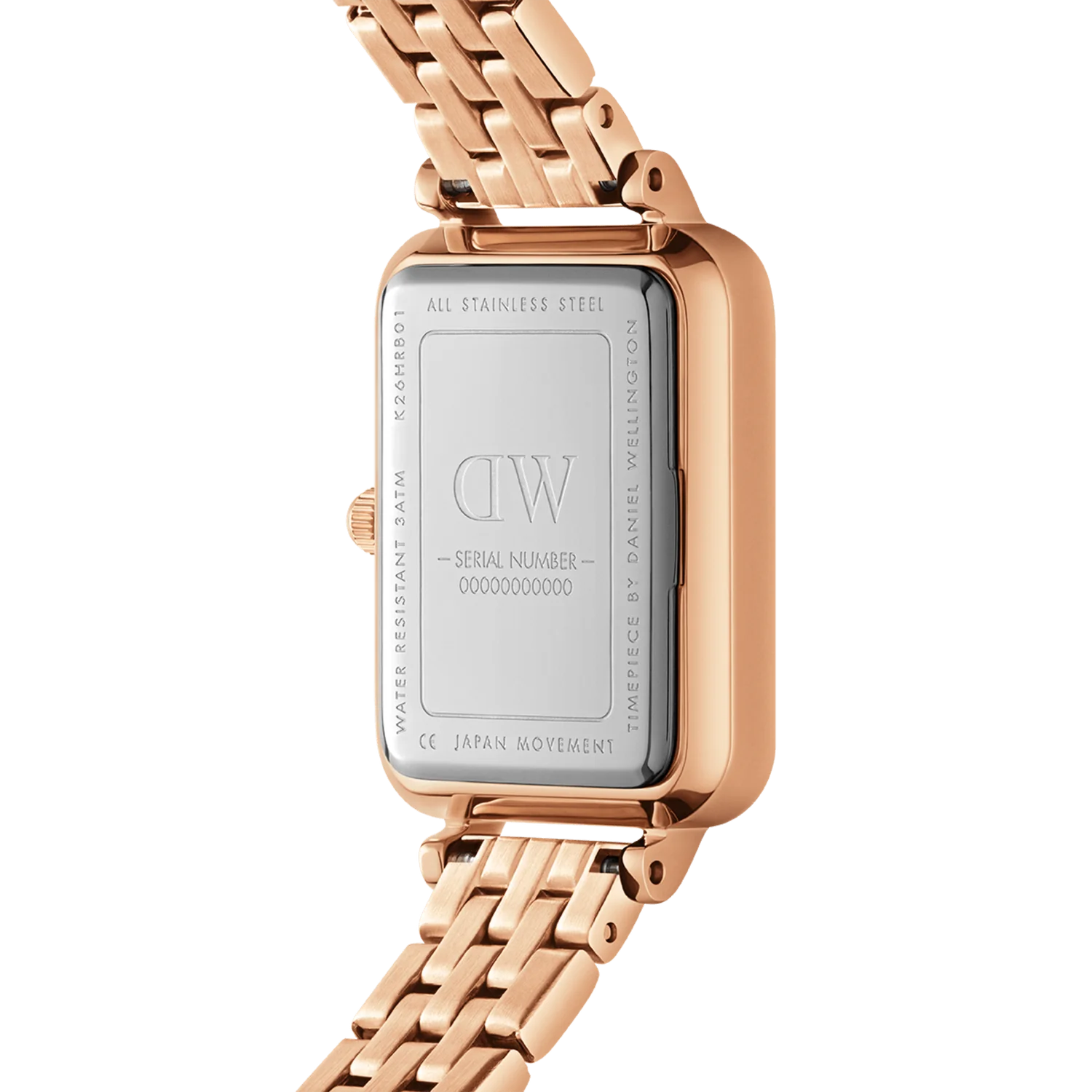 DW Quadro Lumine 5-Link Melrose Watch in Rose Gold/MOP - 20x26mm