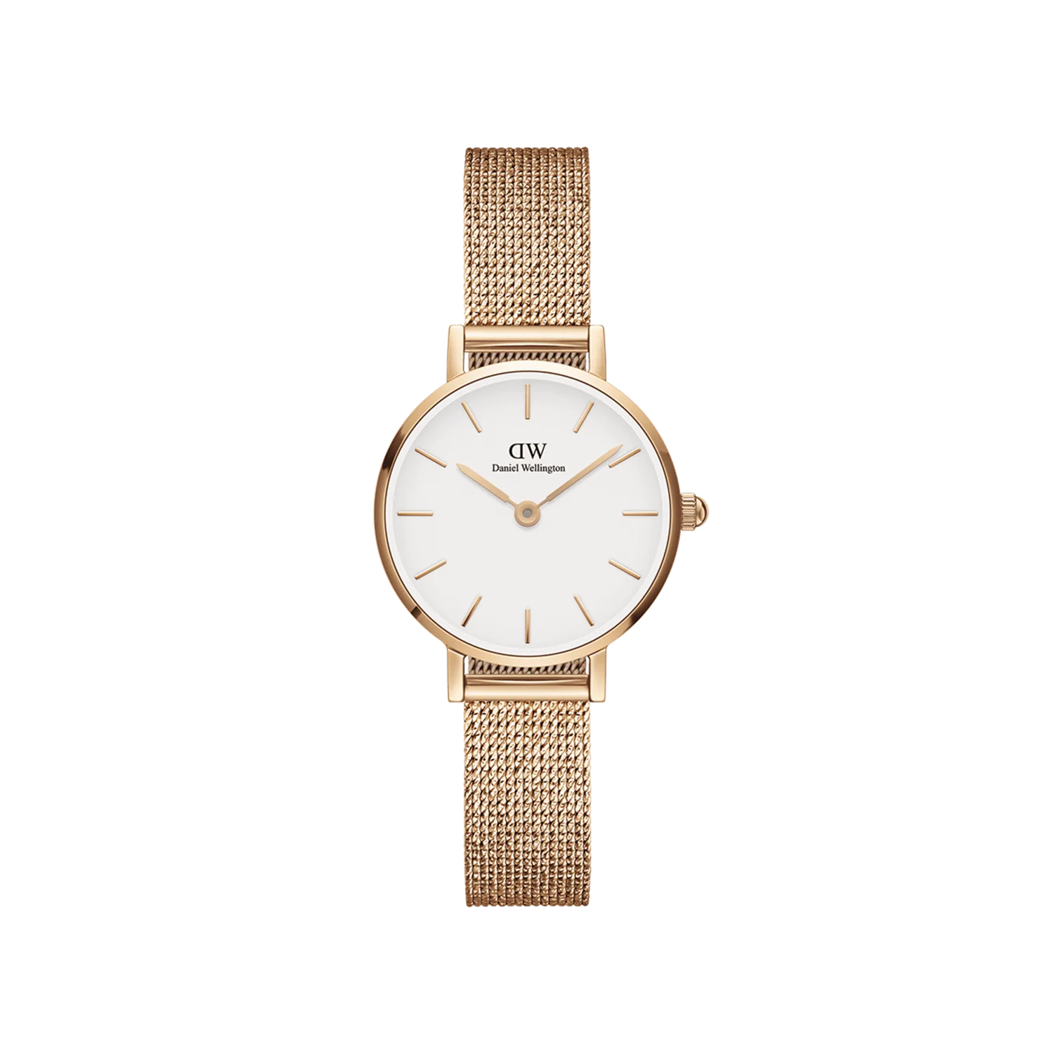 DW Petite Pressed Melrose Watch in Rose Gold/White - 24mm