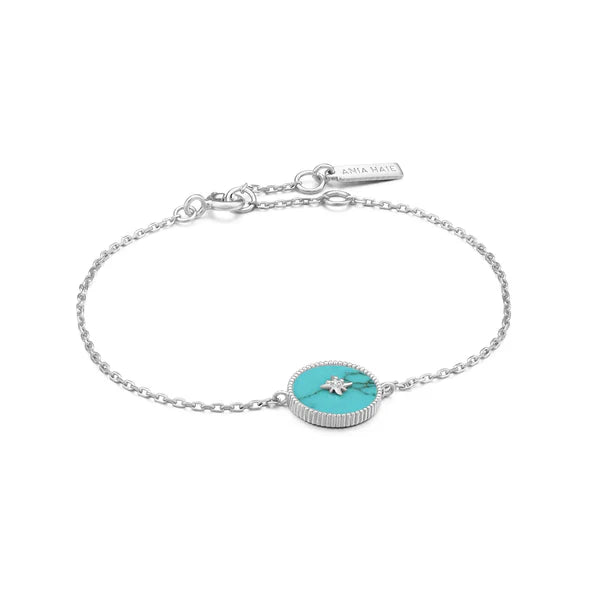 Ania Haie Silver Turquoise Emblem Bracelet