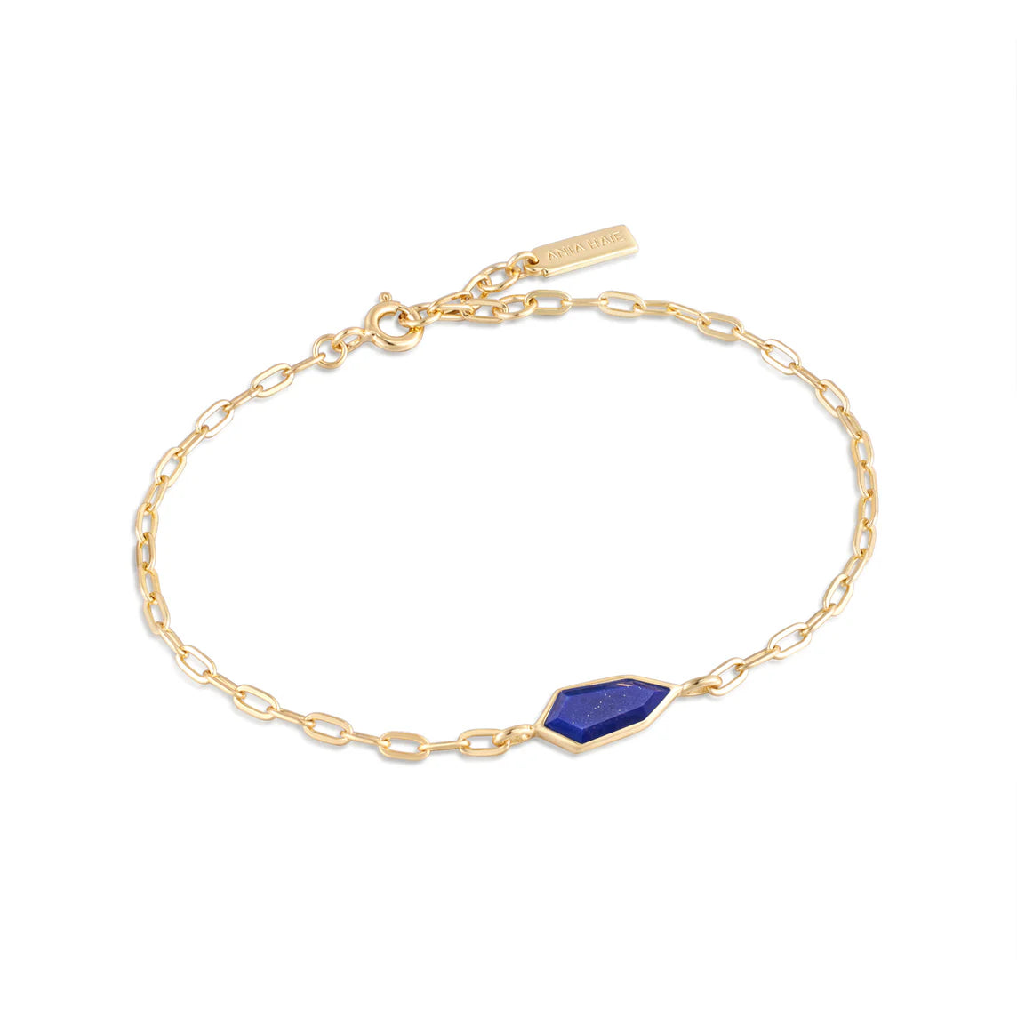 Ania Haie Gold Lapis Emblem Chain Bracelet