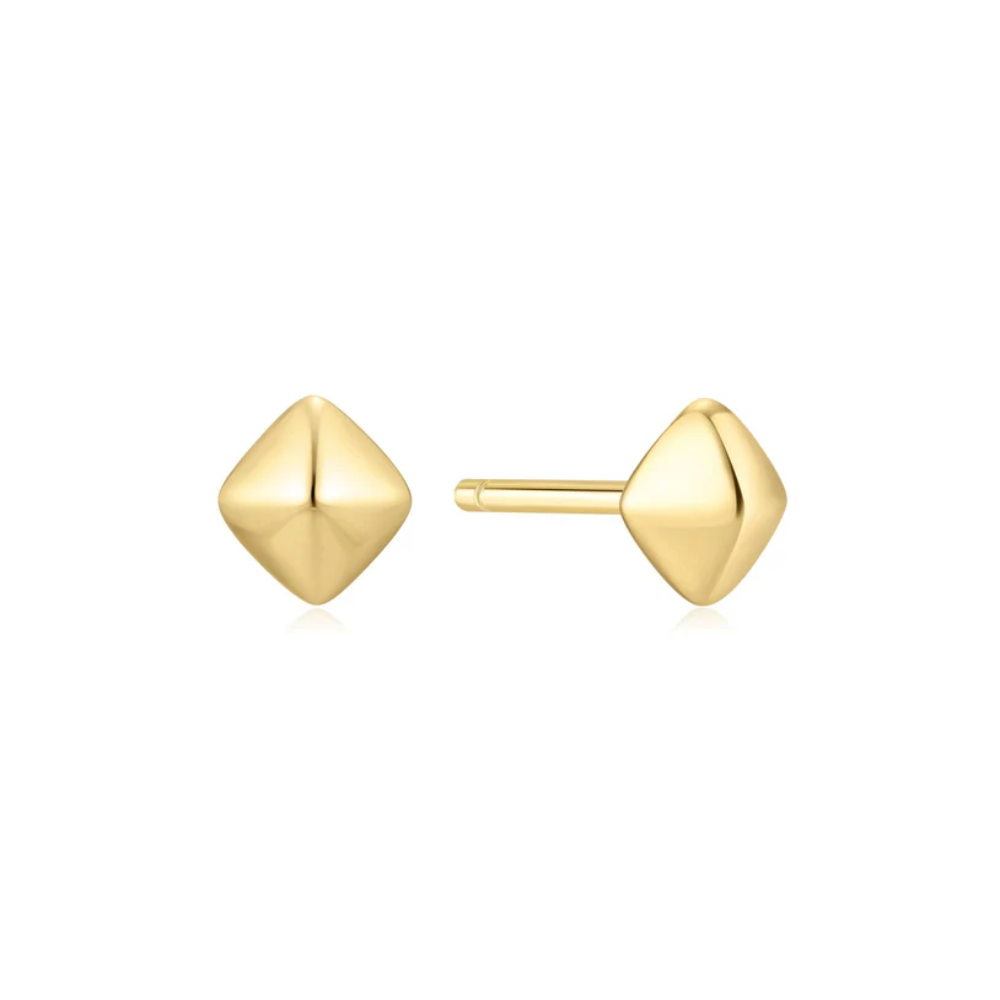 Ania Haie Gold Plated Trailblazer Pyramid Studs