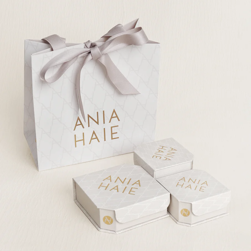 Ania Haie Silver Sparkling Sheild Stud Earrings