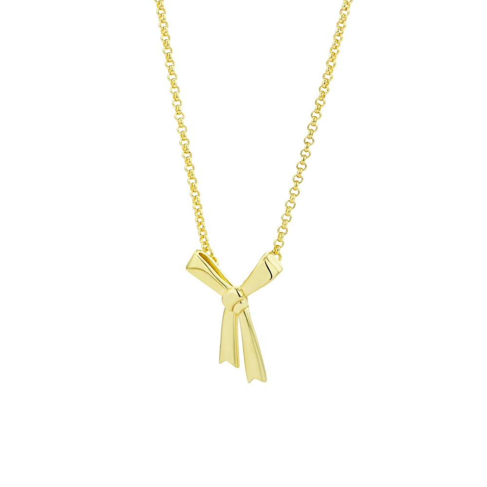 Karen Walker Gold Plated Small Bow Necklace