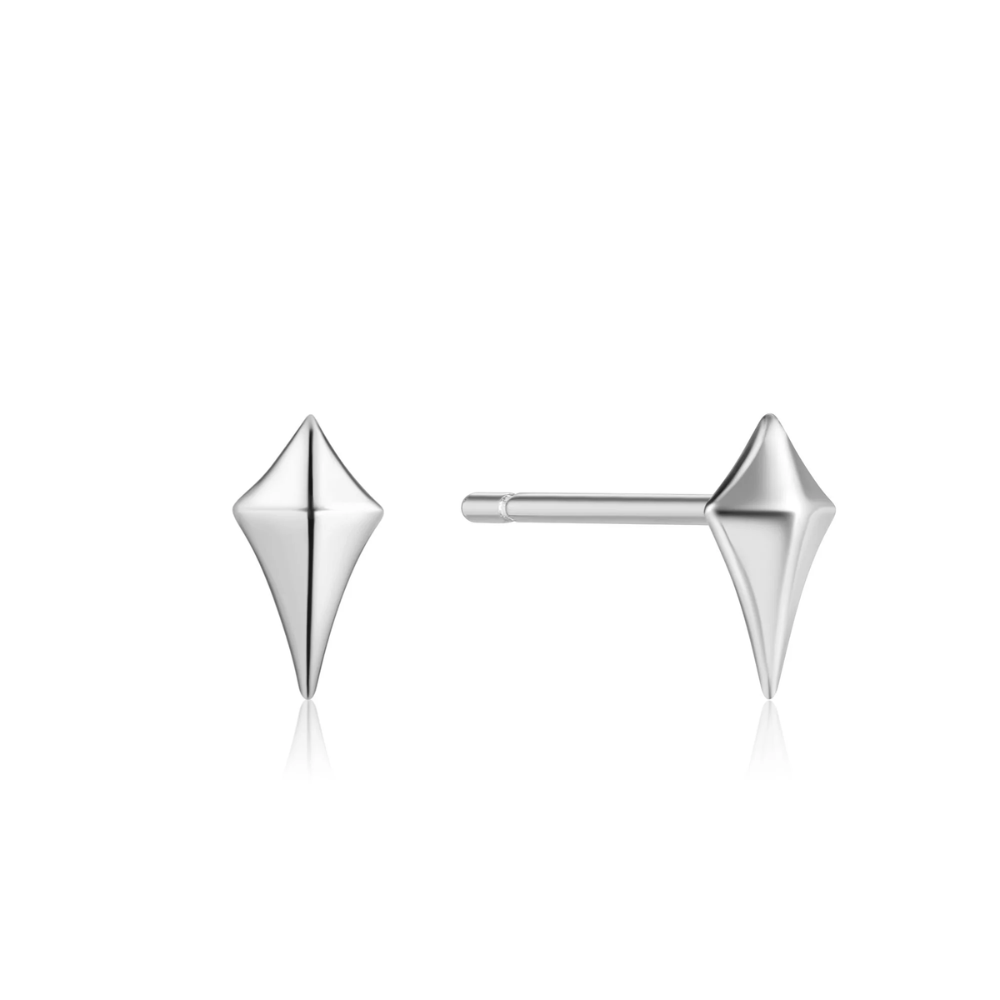 Ania Haie Silver Ear We Go Diamond Shape Studs