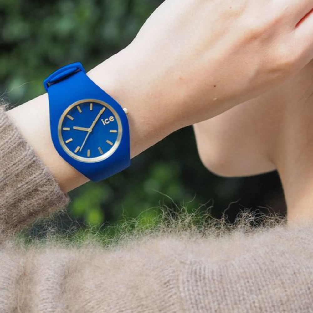 Ice Glam Brushed Lazuli Blue Watch - Medium