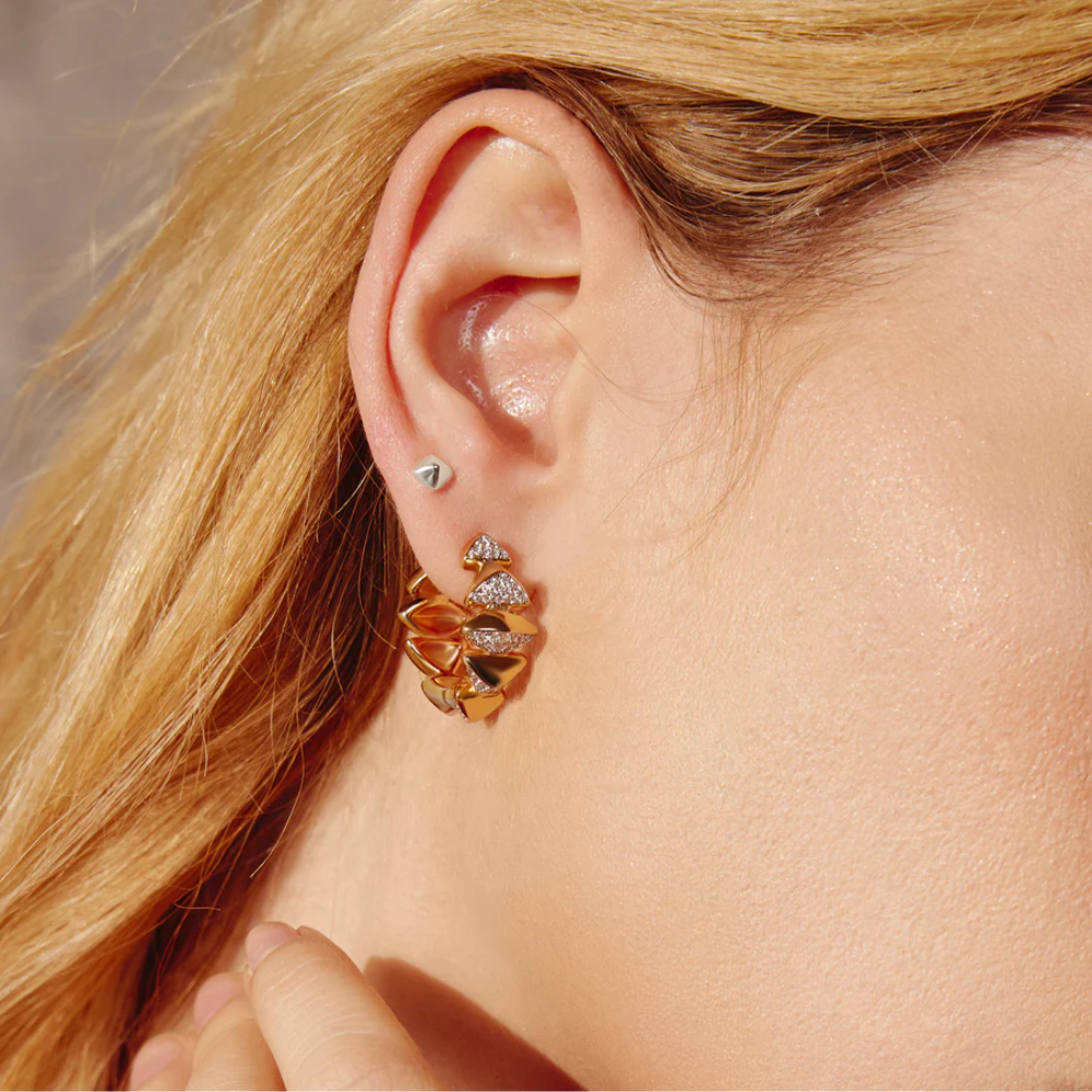 Ania Haie Silver Plated Trailblazer Pyramid Studs