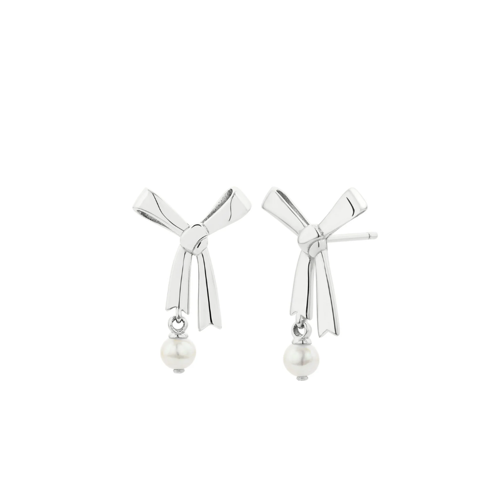 Karen Walker Silver Pearl Bow Studs