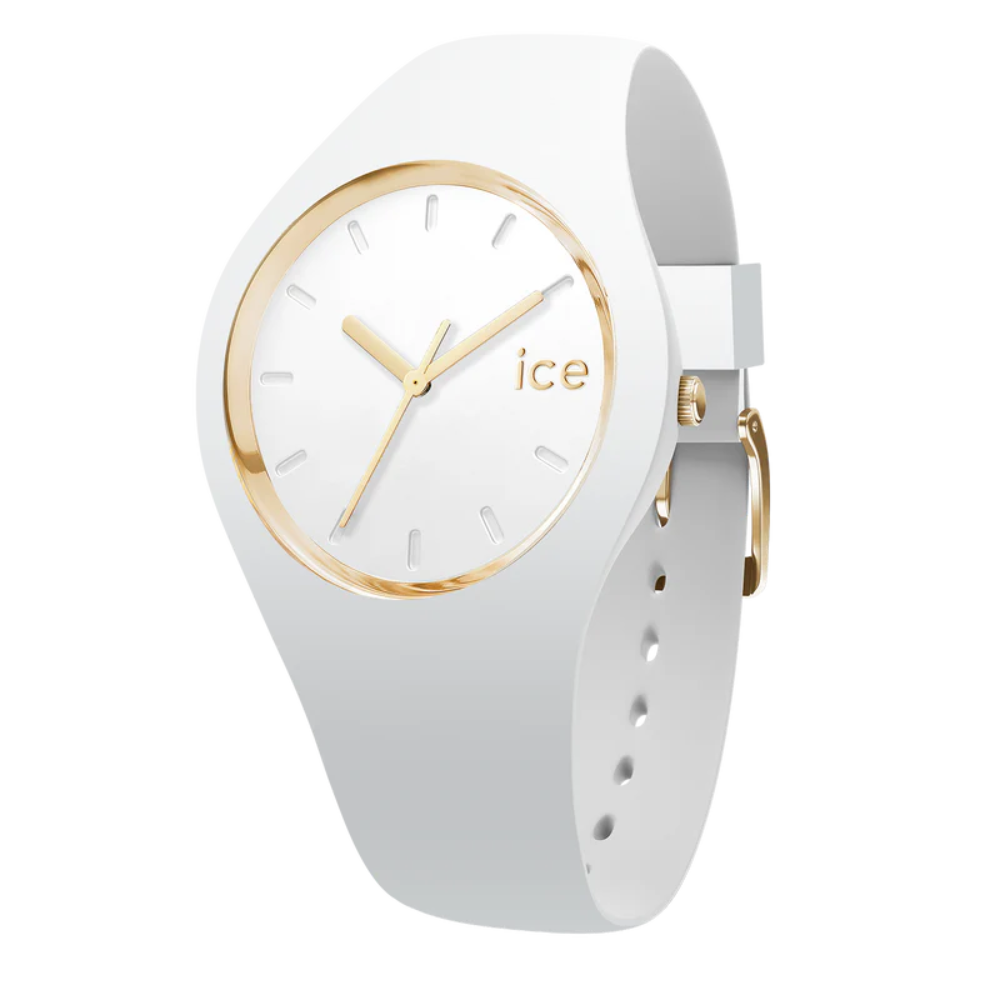 Ice Glam White/Gold Watch - Medium