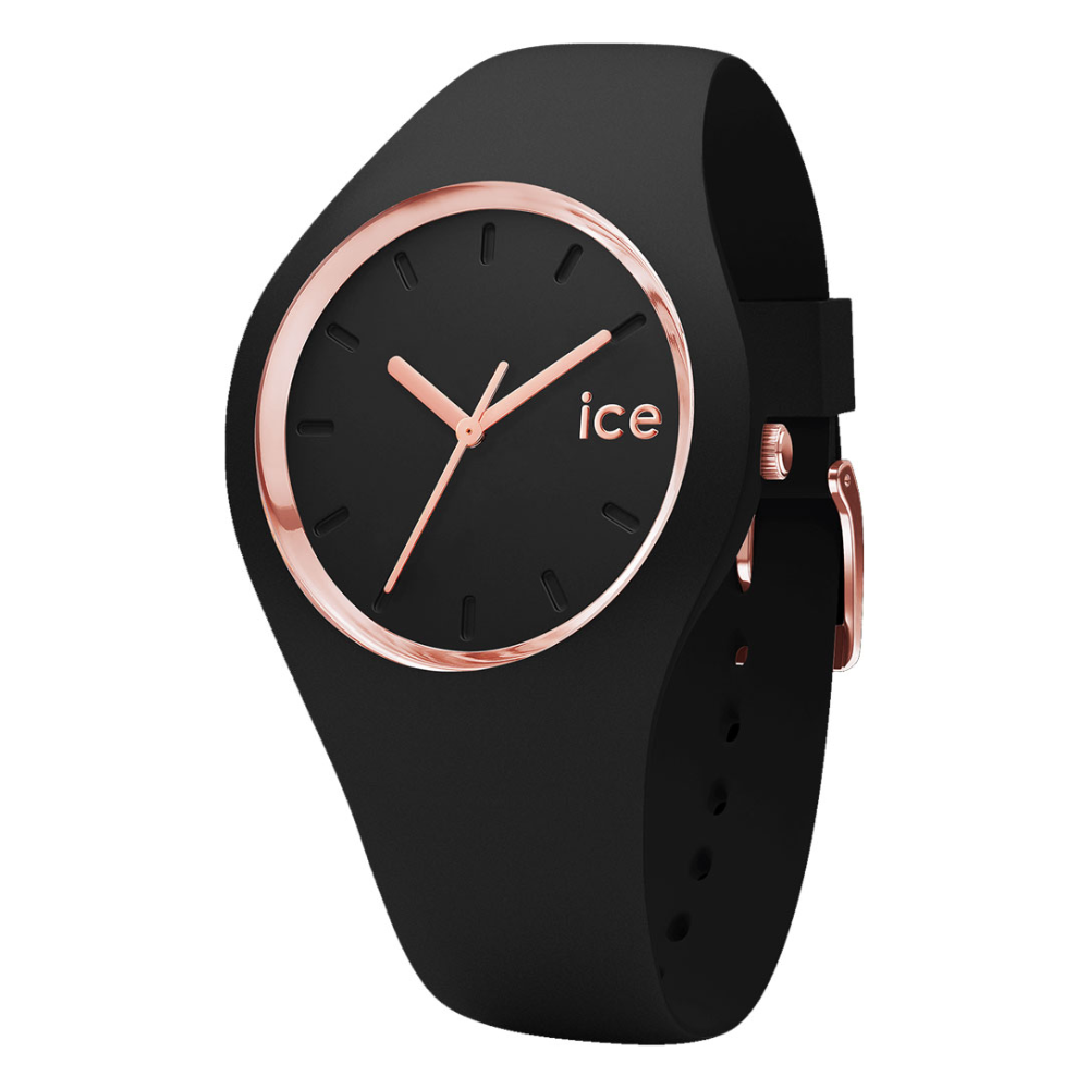 Ice Glam Black/Rose Gold Watch - Small