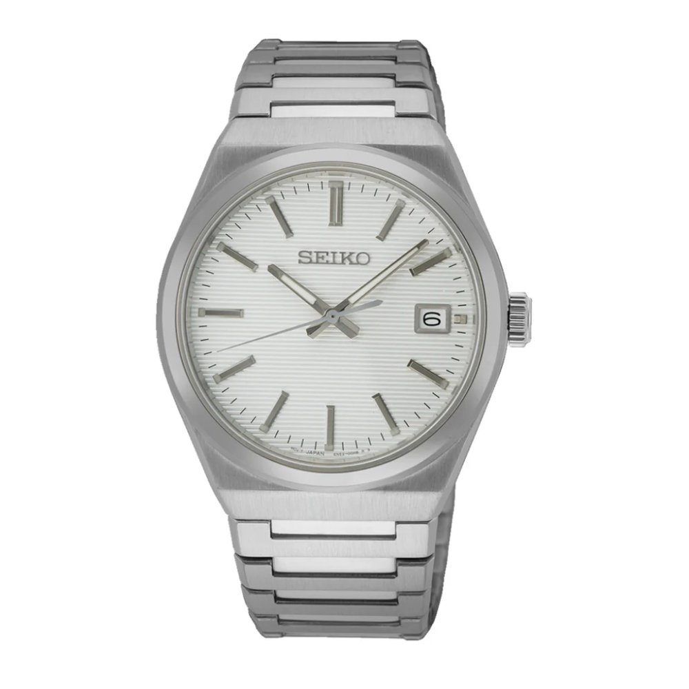 Seiko Gents Quartz Dress Watch in Silver/White