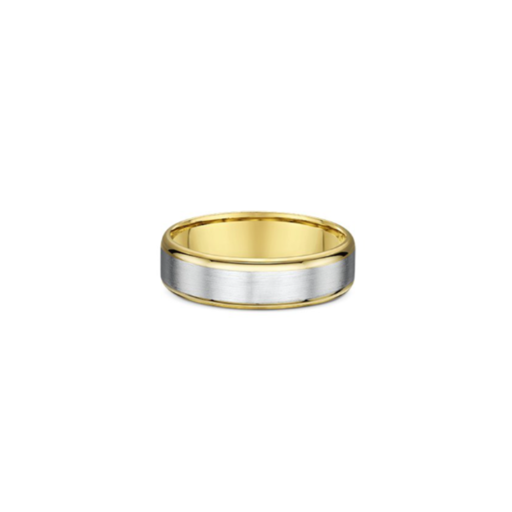 DORA Two Tone Brushed Men's Ring in 9ct Gold