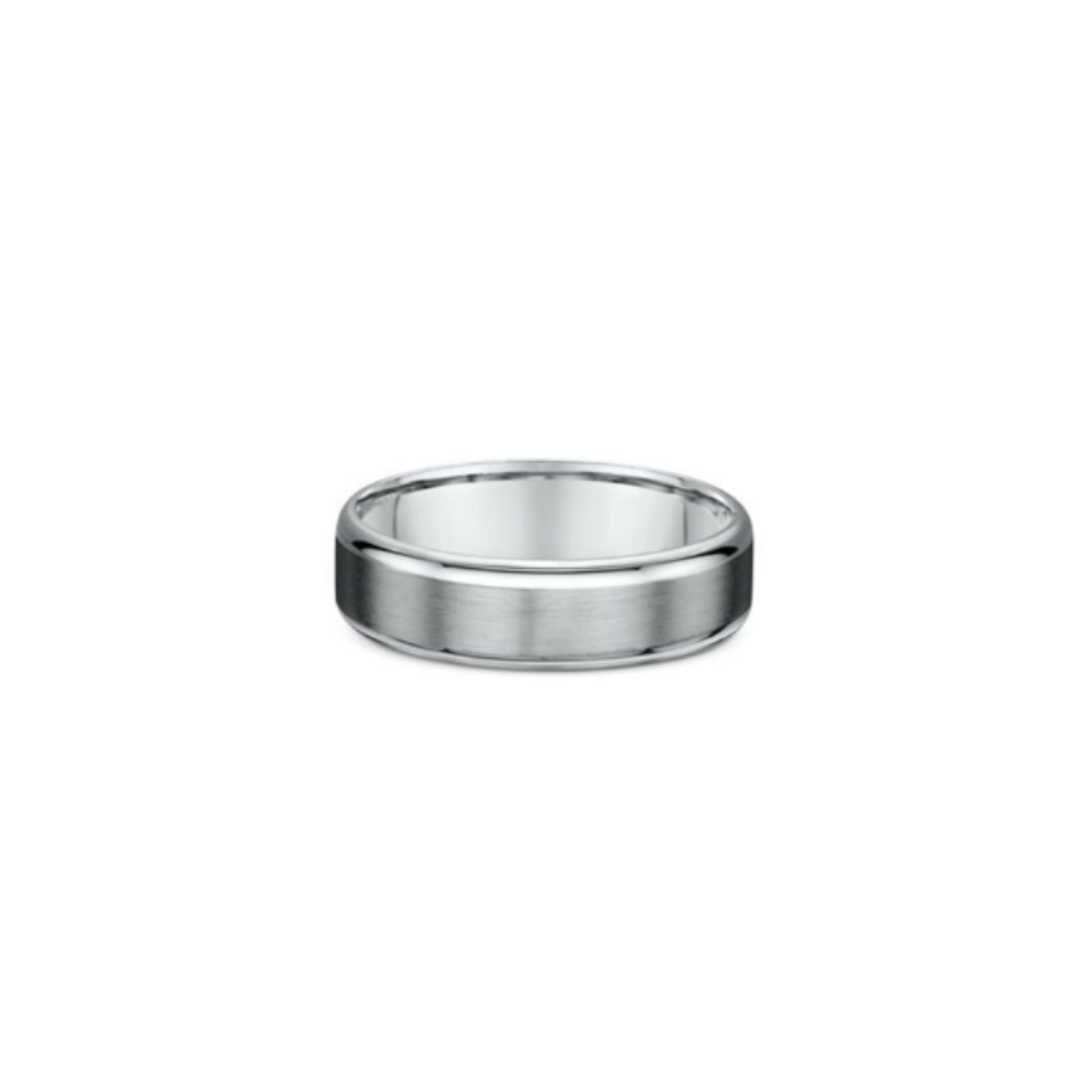 DORA Men's Brushed & Polished White Gold & Titanium Ring