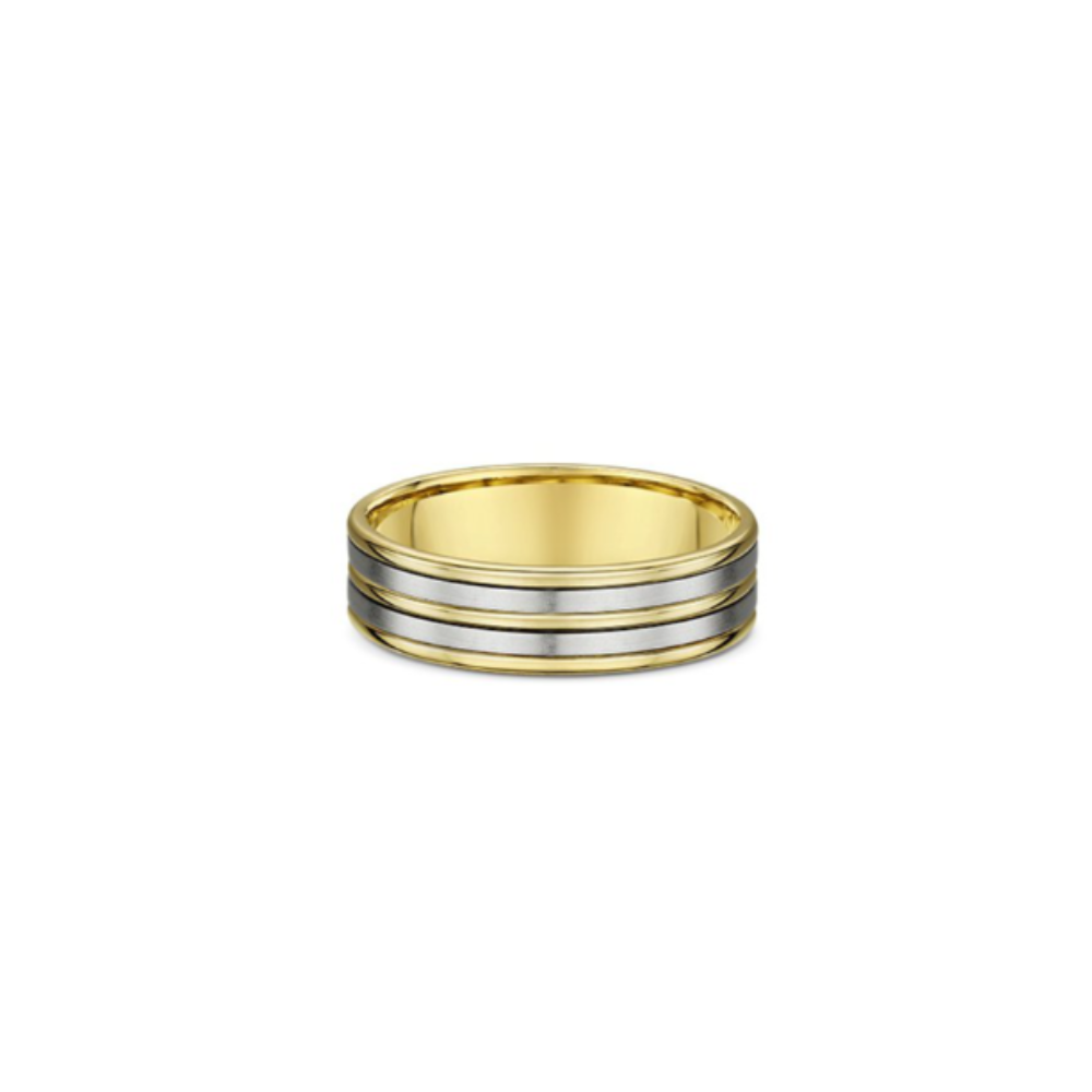 DORA Two Tone 3 Bar Men's Ring in 9ct Gold