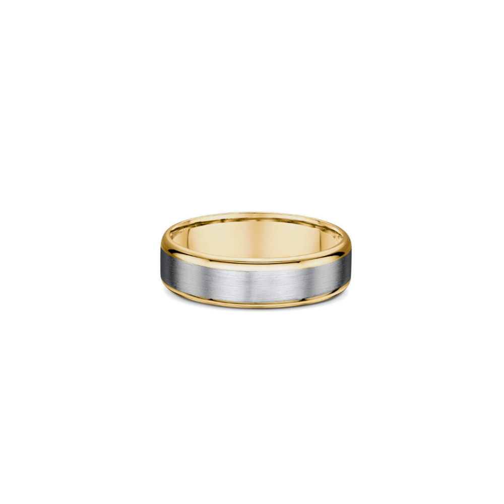DORA Brushed Tantalum Men's Ring With Polished 9ct Yellow Gold Edges