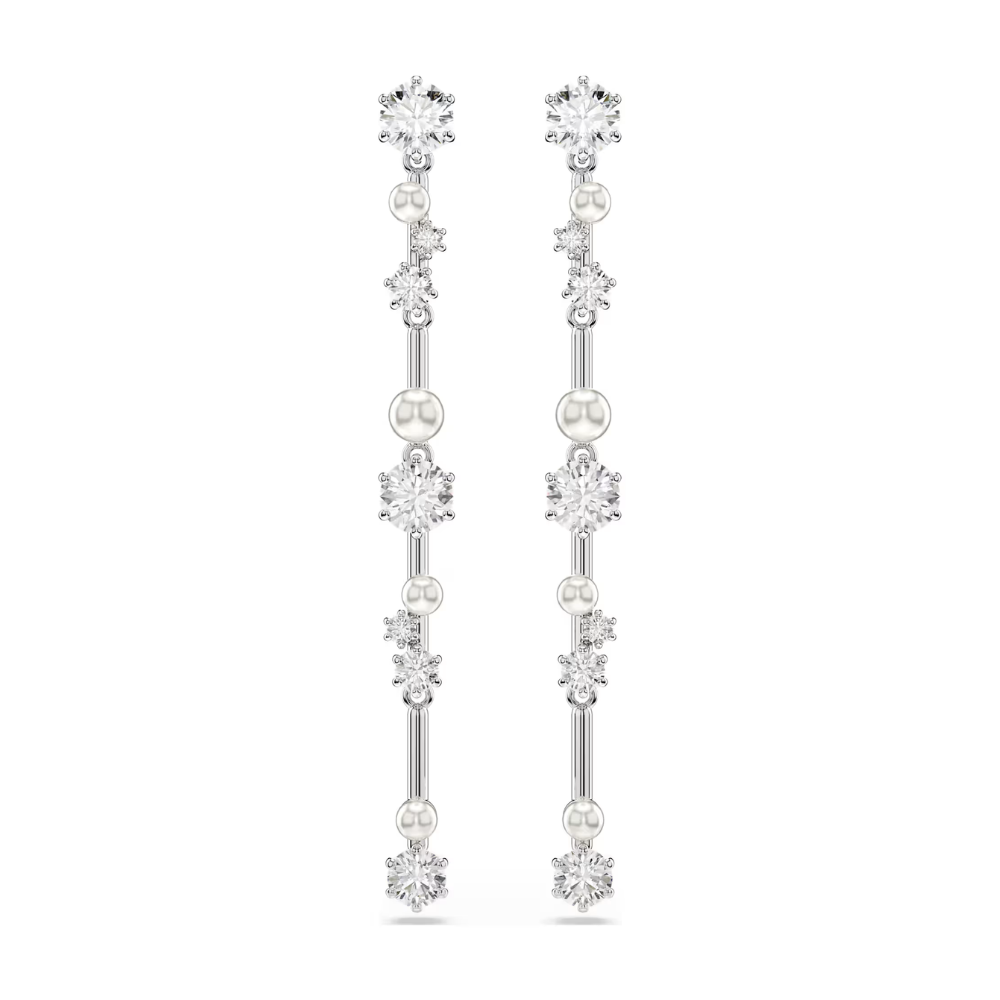 Swarovski Constella Drop Earrings in Silver Tone