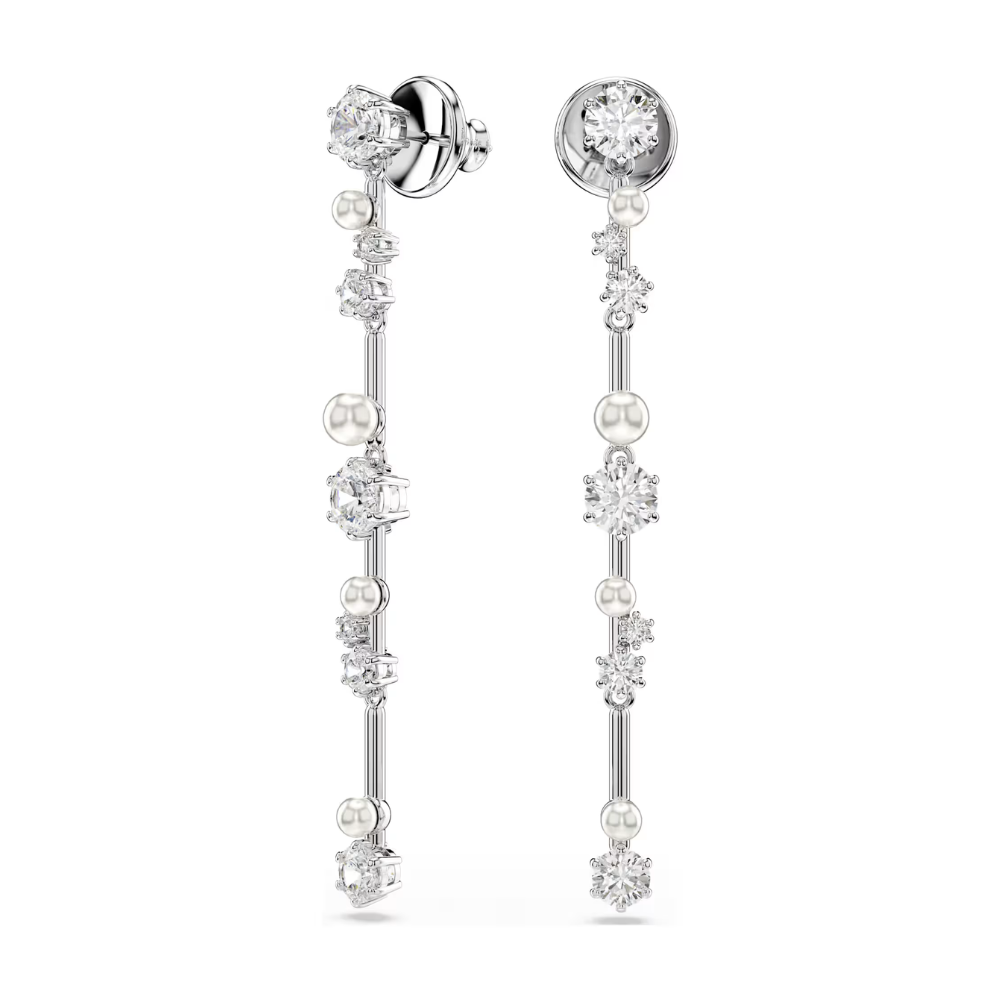 Swarovski Constella Drop Earrings in Silver Tone