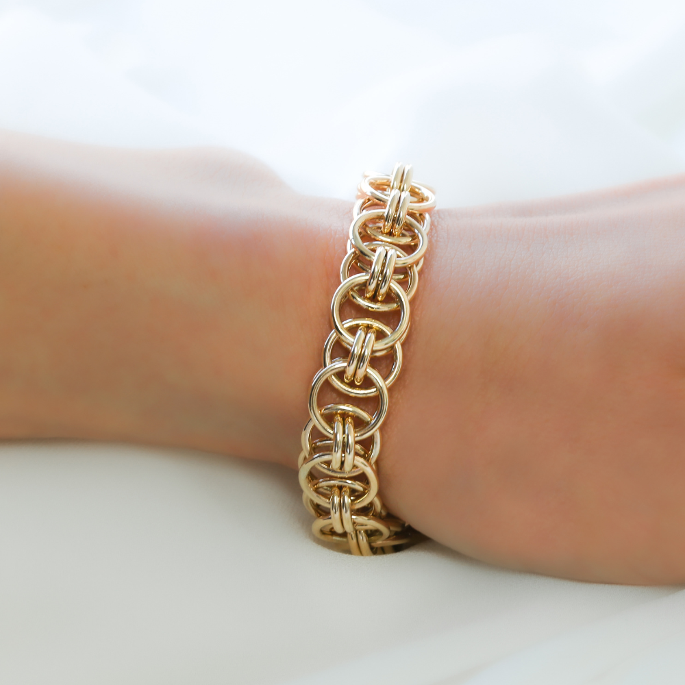 Handmade 9ct Yellow Gold Celtic Link Bracelet