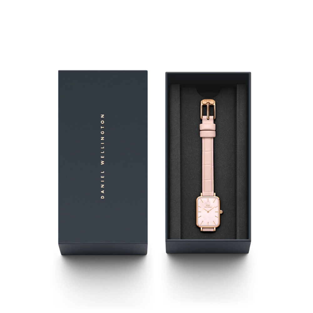 DW Quadro Pressed Rouge Watch in Rose Gold/Pink/MOP - 20x26mm