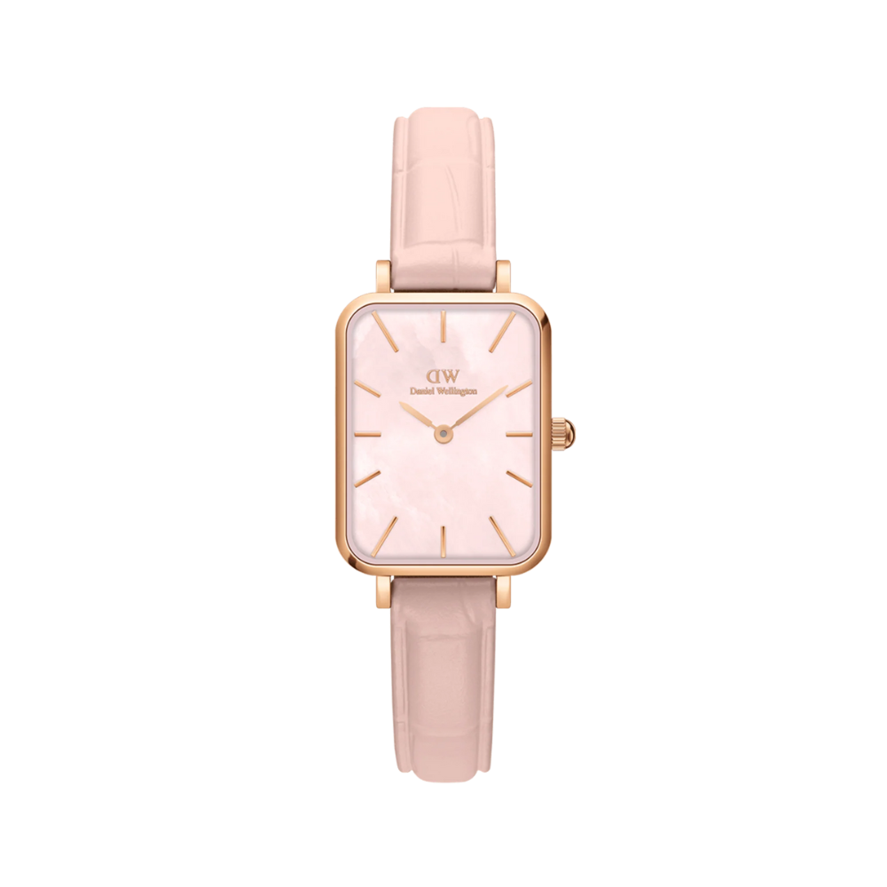 DW Quadro Pressed Rouge Watch in Rose Gold/Pink/MOP - 20x26mm