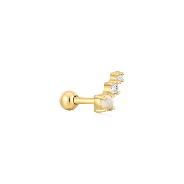 Ania Haie Gold Kyoto Opal Climber Barbell Single Earring