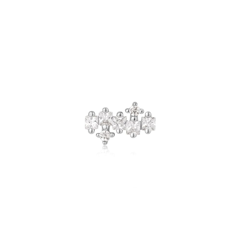 Ania Haie Silver Sparkle Cluster Climber Barbell Single Earring