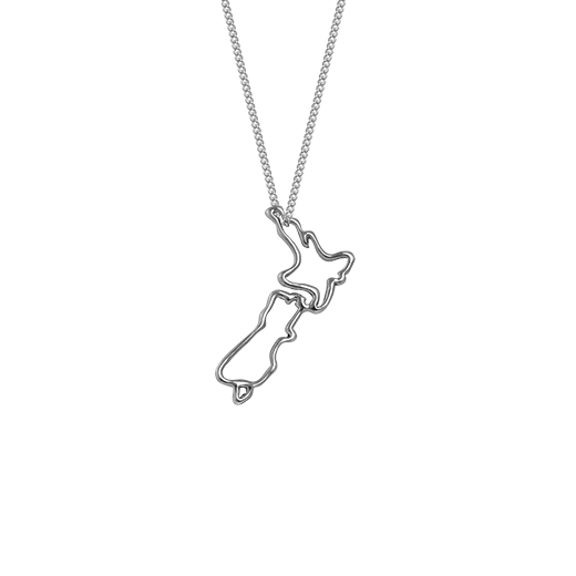 Evolve NZ Map Necklace (Pure Paradise)