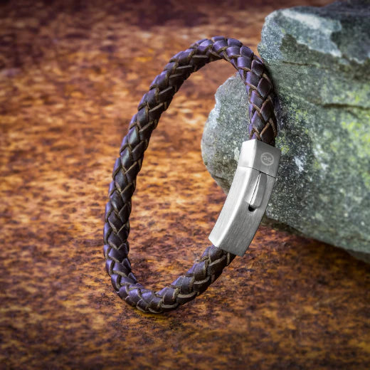 Brown Latitude Bracelet With Steel Clasp