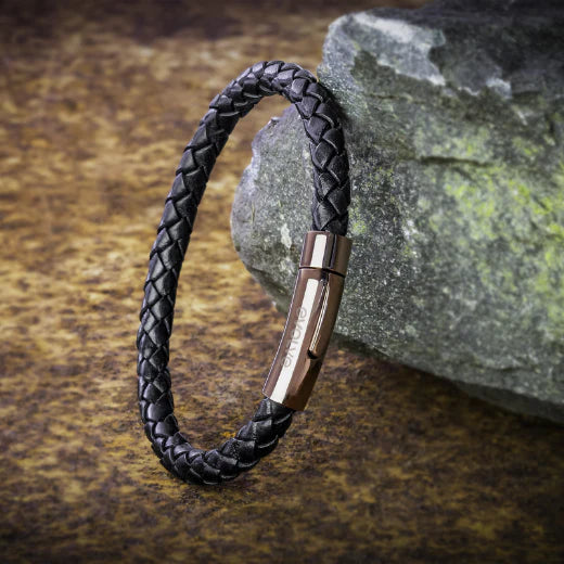 Black Latitude Bracelet With Copper Clasp