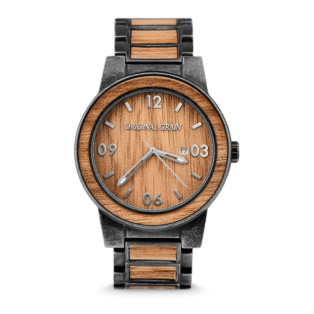 Original Grain Koa Stonewashed Steel & Wood Watch 47mm