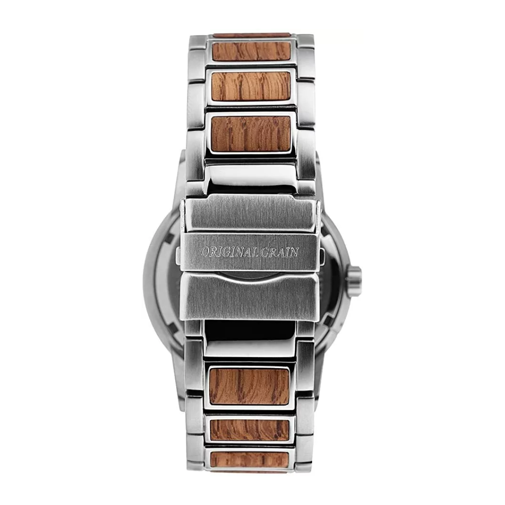 Original Grain Mahogany Silver Steel Barrel Watch