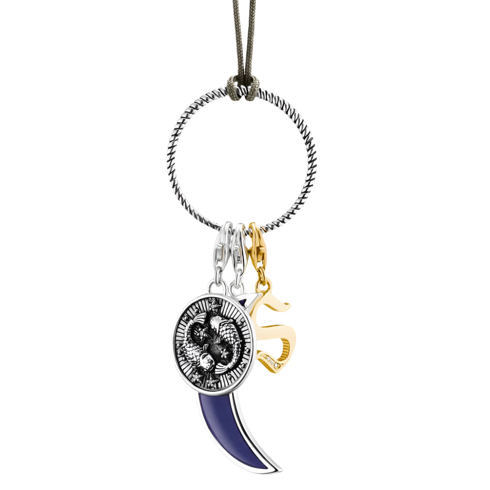 Thomas Sabo LS Grey Oxidised Circle Charm Necklace