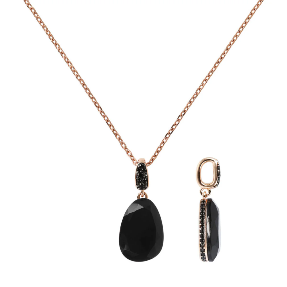 Bronzallure Preziosa Black Spinel CZ Necklace