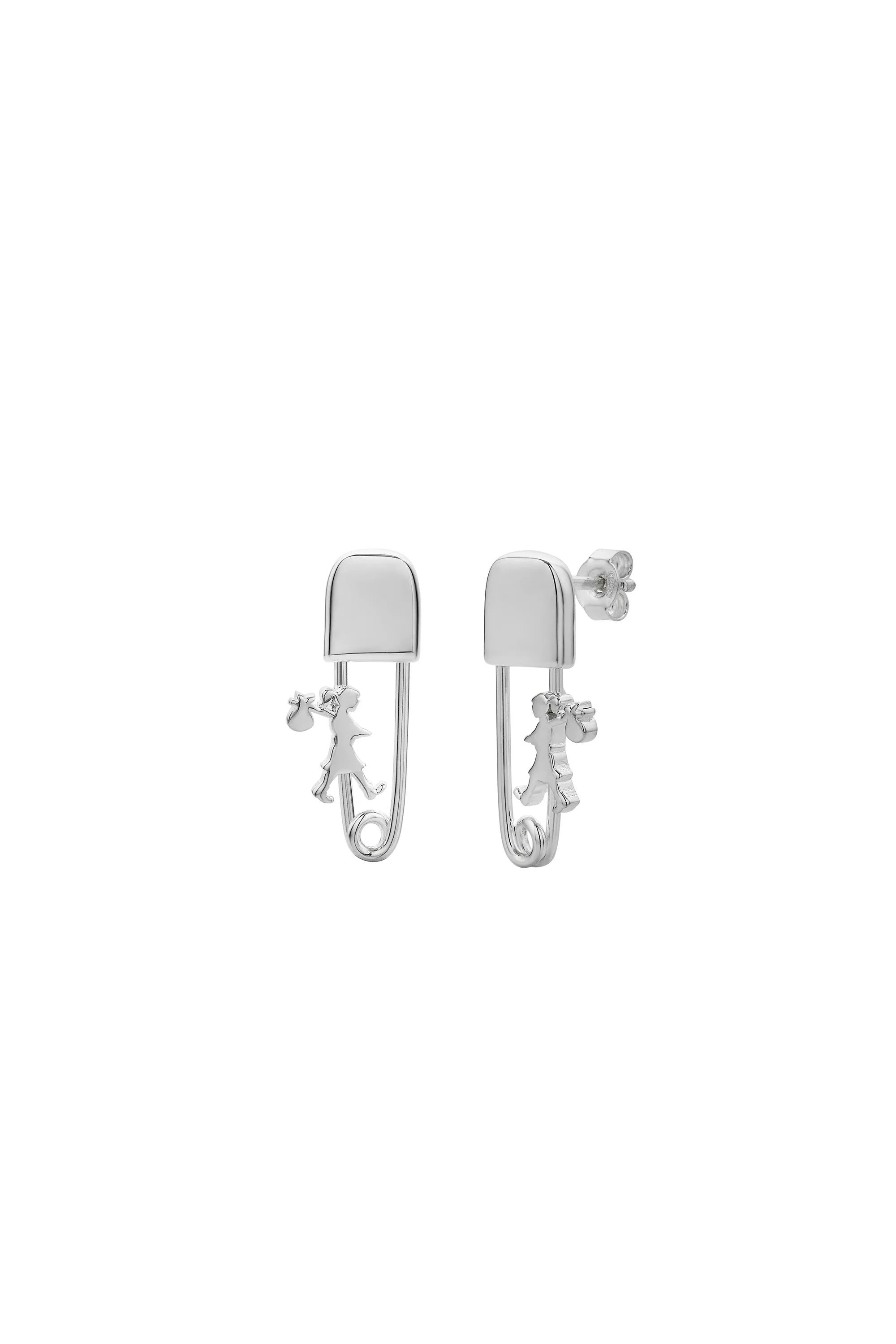 Karen Walker Runaway Safety Pin Studs Silver