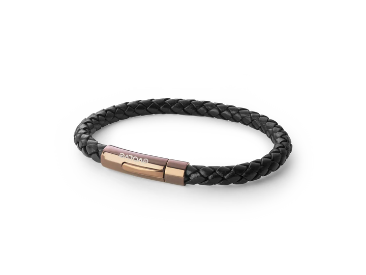 Black Latitude Bracelet With Copper Clasp