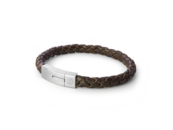 Brown Latitude Bracelet With Steel Clasp