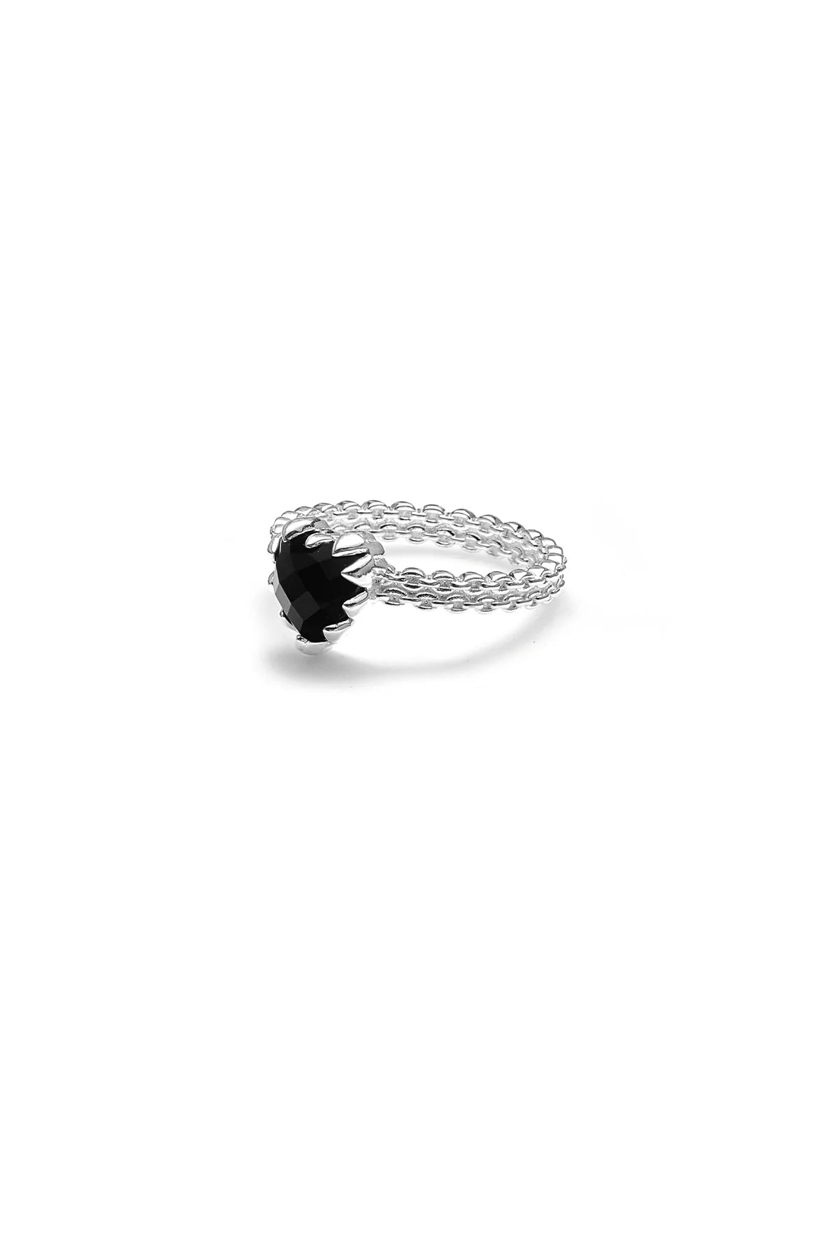 Stolen Girlfriends Club Mini Claw Ring - Onyx Silver