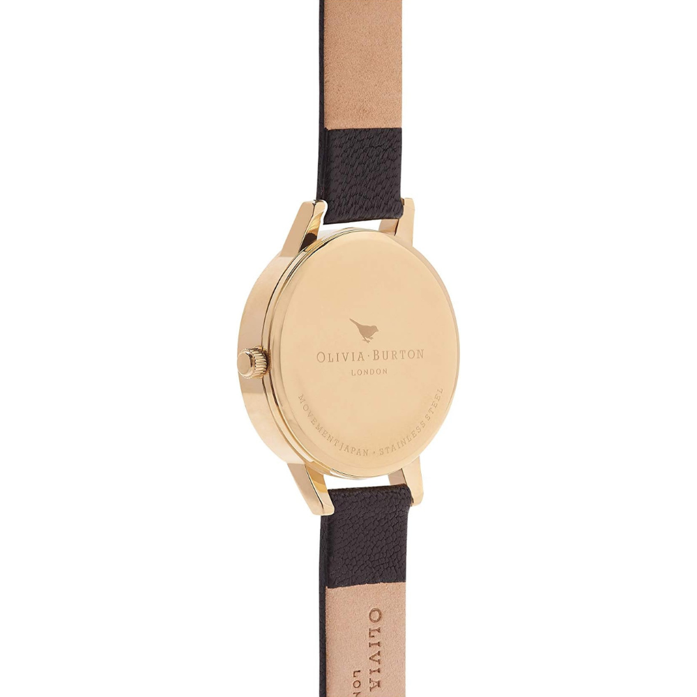 Olivia Burton Ladies' Lace Detail Black & Gold Watch