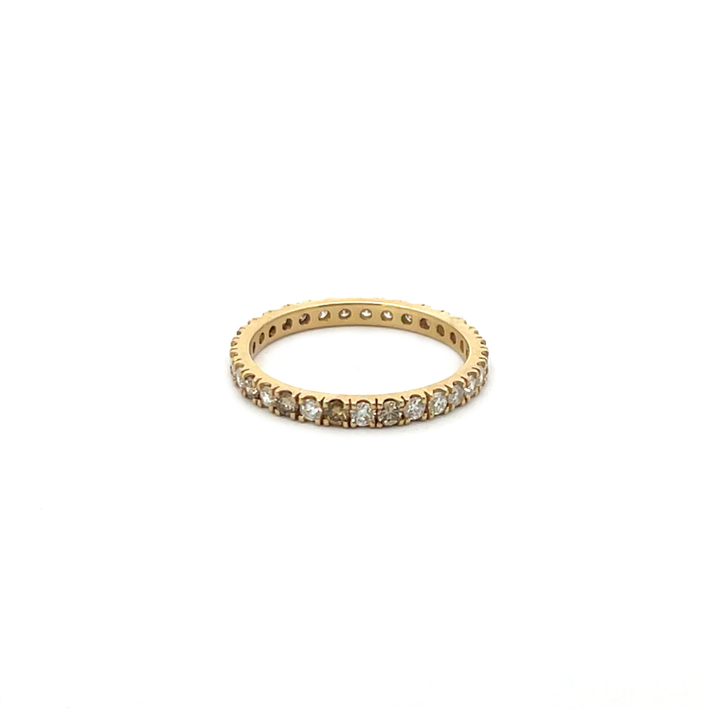 Ombre Shades of Champagne and White Diamonds Eternity Band