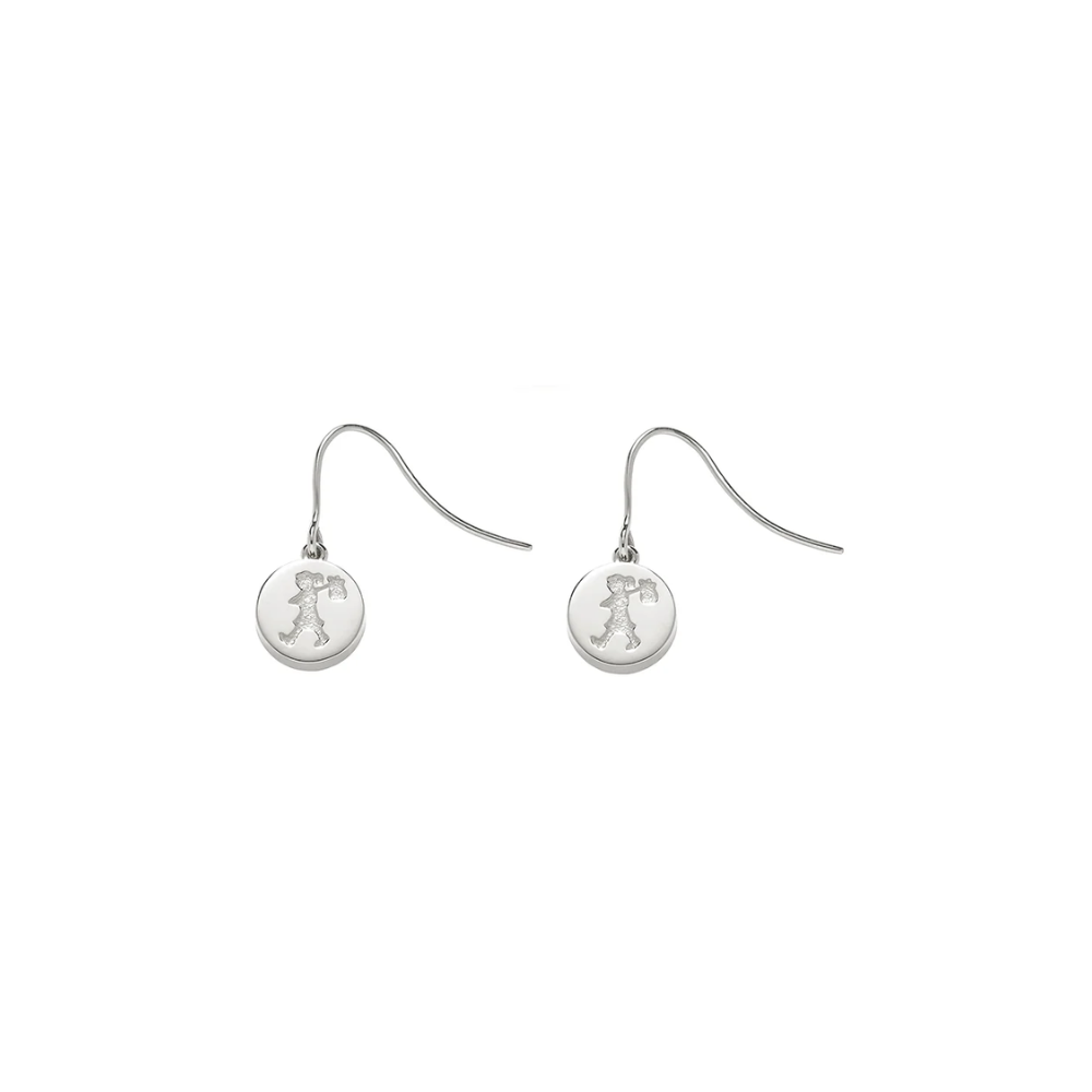 Karen Walker Silver Runaway Stamp Earrings