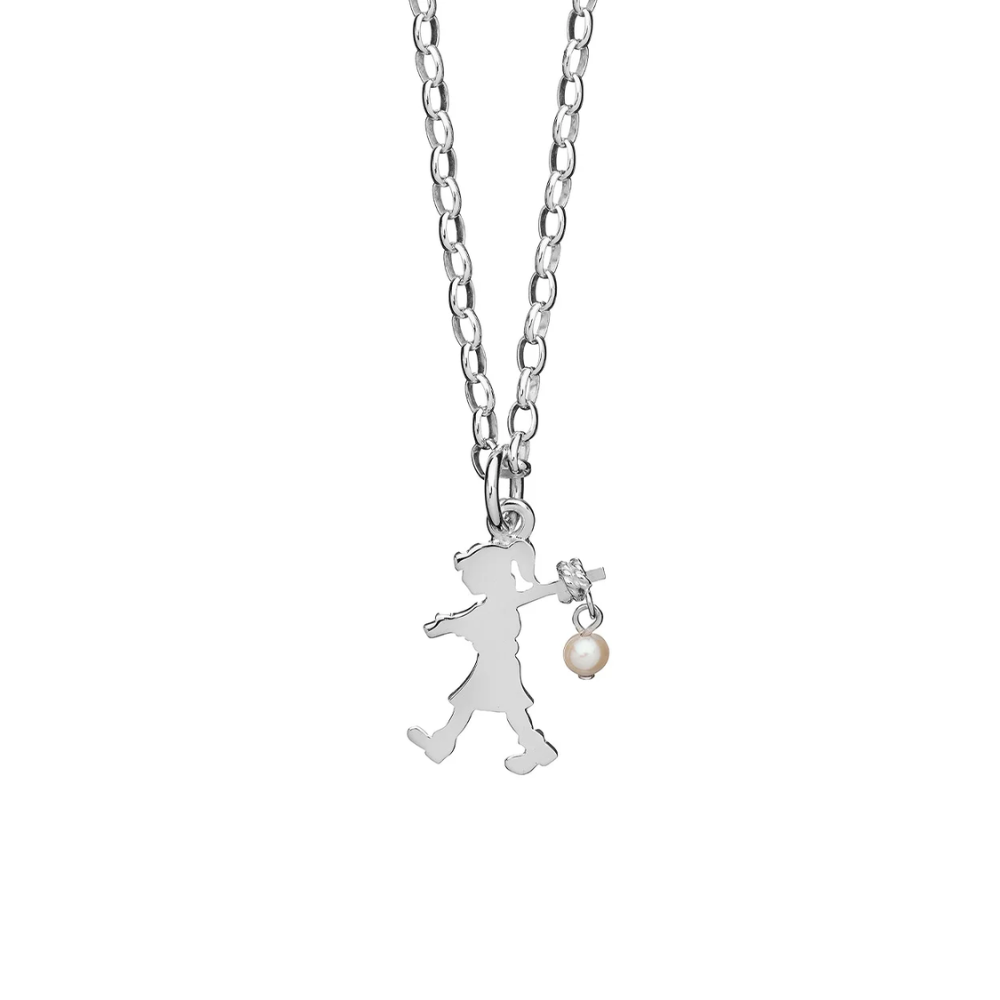 Karen Walker Silver Girl with a Pearl Necklace