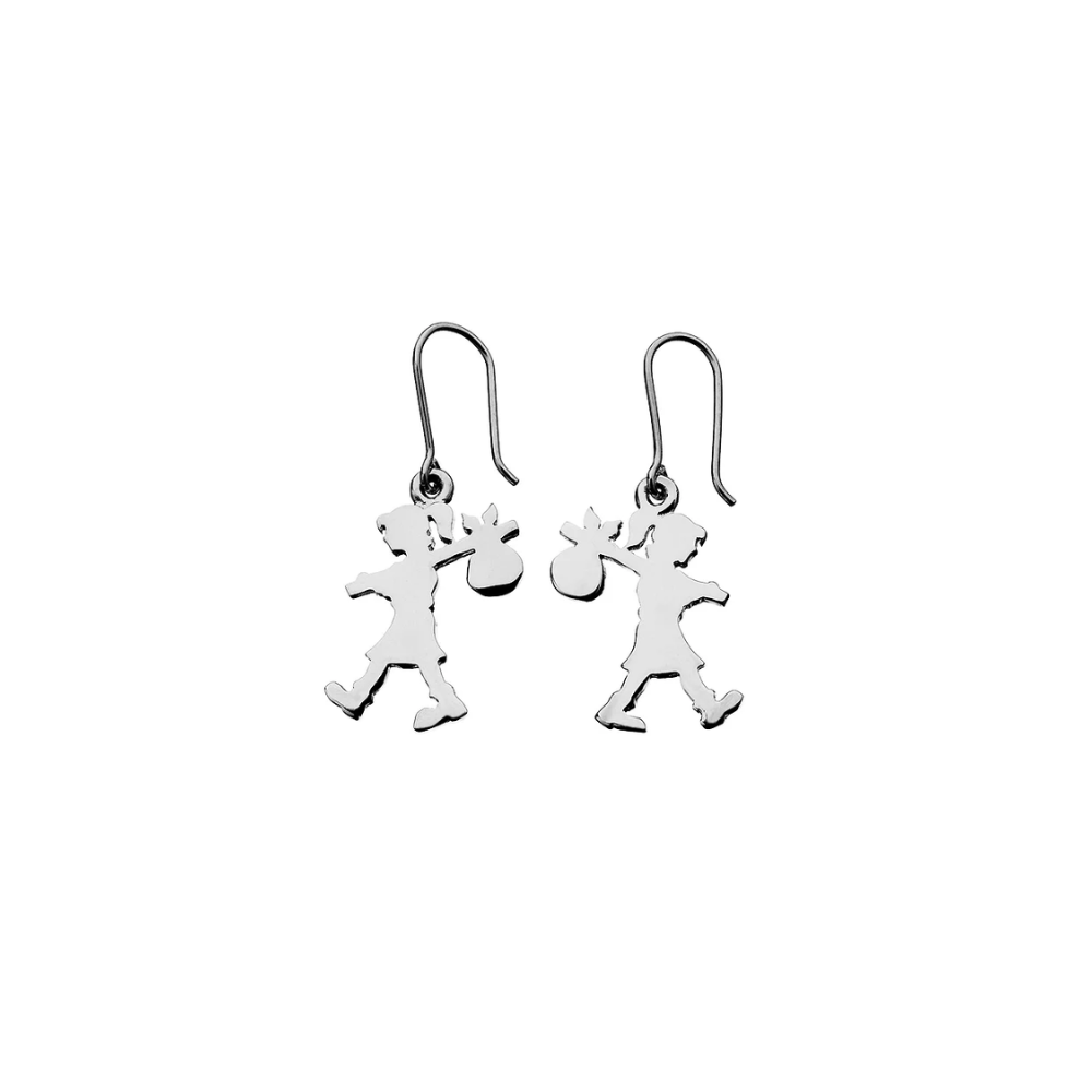 Karen Walker Silver Runaway Girl Earrings