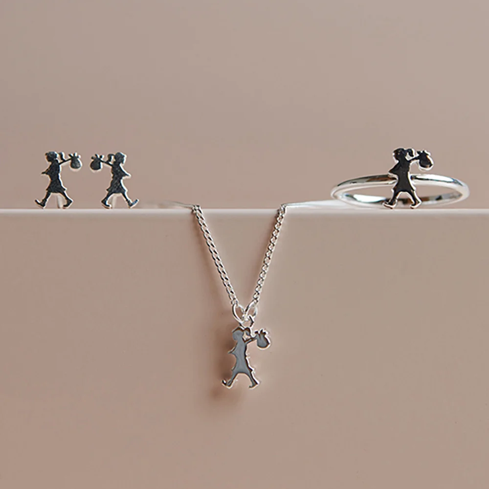 Karen Walker SIlver Mini Runaway Girl Necklace