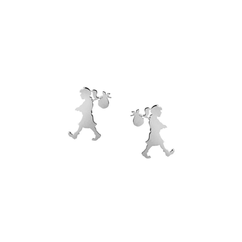 Karen Walker Silver Runaway Girl Studs